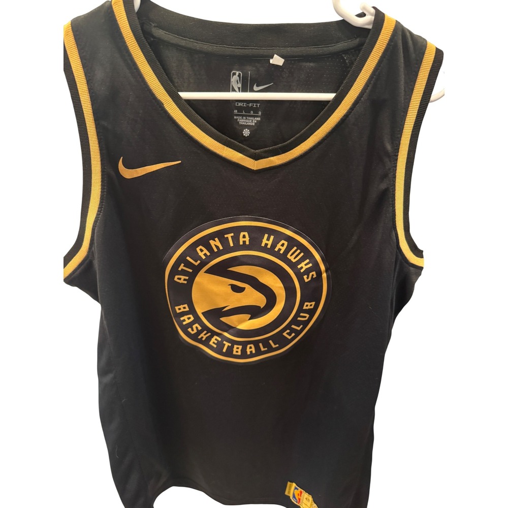 Nike Atlanta Hawks NBA Swingman Jersey Mens Large Black Gold Groomsman 0 Dri-FIT